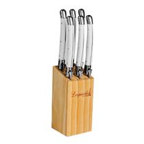Cepo com Facas Laguiole Madeira Branco 7 Peças - 29077 - Laguiole la tour Cepo com Facas Laguiole Madeira Branco 7 Peças - 29077 - Laguiole la tour