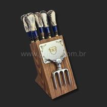 Cepo Premium SG em Inox e Cabos de Roseta de Cervo