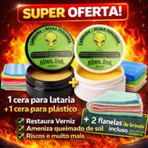 Cera Alien para Plástico e Cera Alien Lataria e 2 Flanelas Cera Alien para Plástico e Cera Alien Lataria e 2 Flanelas