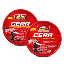 Cera Automotiva Carnaúba Brilho Proteção Carro Proauto 200g Cera Automotiva Carnaúba Brilho Proteção Carro Proauto 200g