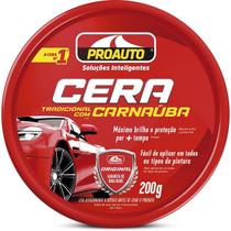 Cera Automotiva Tradicional Pasta Com Carnaúba Proauto 200g