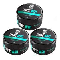 Cera Capilar Shine Wax Big Barber 75g Efeito Brilho Caixa Com 3 Unidades