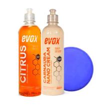 Cera carnauba liquida nano cream evox + shampoo automotivo Cera carnauba liquida nano cream evox + shampoo automotivo