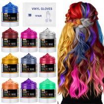 Cera Colorante para Cabelo lockmio 10 Cores Temporária 40g