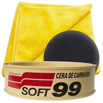 Cera de carnauba Soft 99 brilho Aplicador Toalha Microfibra - SOFT99