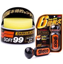 Cera de Carnaúba Soft 99 Dark Black 300g + Cristalizador de Vidros Ultra Glaco Fusso 70ml