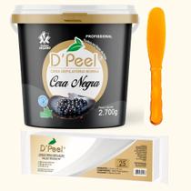 Cera Depilação intima Cera Negra 2,700kg +1 Pacote Lenço TNT-25 Un+1 Espátula Acrílica COR Aleatoria