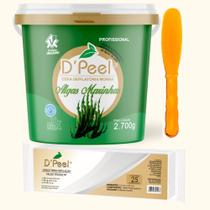 Cera Depilatória Algas Marinhas 2700kg +1 Pct Lenços-25uni +1 Espatula Acrilica (cores aleatorias)