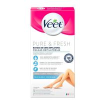 Cera Depilatória Corporal Veet Pure e Fresh 12 Unidades