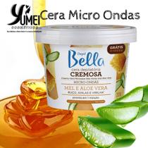 Cera depilatória cremosa micro-ondas mel e aloe vera depil bella 200g