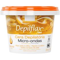 Cera Depilatória De Micro-Ondas Natural Mel 200G Depilflax