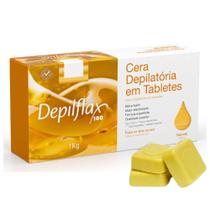 Cera depilatória depilflax em tabletes natural 1kg