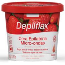 Cera Depilatória Micro-Ondas Depilflax Morango 100g Cera Depilatória Micro-Ondas Depilflax Morango 100g