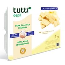 Cera Elástica Chocolate Branco de Depilação Profissional 1Kg Cera Elástica Chocolate Branco de Depilação Profissional 1Kg