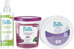 Cera hidrossoluvel depil bella 1,3kg acai papel locao vegan