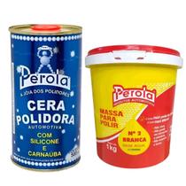 Cera Líquida Polidora Pérola 500 + Massa De Polir N2 1kg Cera Líquida Polidora Pérola 500 + Massa De Polir N2 1kg