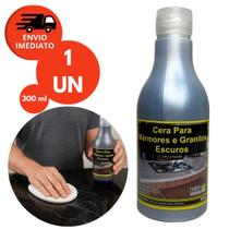 Cera Mármore E Granito Preto E Escuro Com Carnaúba 300ml Proteção Brilho Pia Cozinha Mesa Bancada