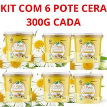 Cera Para Depilação Camomila Dpeel Kit 6 Pote de 300gramas Cada