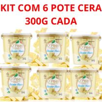 Cera Para Depilar Dpeel Chocolate Branco Hidrossolúvel KIT 6 POTE CHOCOLATE BRANCO 300g Cada