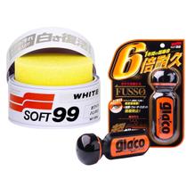 Cera Soft 99 White Cleaner 350g + Cristalizador de Vidros Ultra Glaco Fusso 70ml
