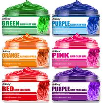 Cera temporária para coloração de cabelo, pacote com 6 unidades, ANKOOY, para homens, mulheres e crianças Cera temporária para coloração de cabelo, pacote com 6 unidades, ANKOOY, para homens, mulheres e crianças