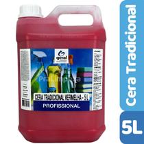 Cera Tradicional Com Carnaúba Para Pisos 5 Litros Cor Incolor ou Verde ou Vermelha