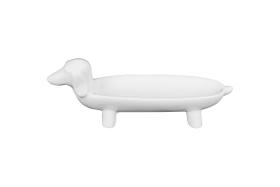 Cerâmica branca alongada Dog Dish Creative Co-Op