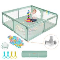 Cerca de bebê Playard COMOMY 200x200x69cm, malha completa, verde escuro