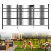 Cerca de Jardim com Portão Toolterritary 102 x 762 cm em Metal Resistente à Ferrugem Cerca de Jardim com Portão Toolterritary 102 x 762 cm em Metal Resistente à Ferrugem