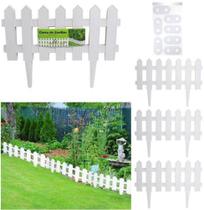 Cerca decorativa de plastico para jardim branco com 3 pecas 40,5x19cm - GLOBOPLASTIC
