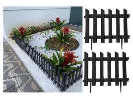 Cerca Decorativa Kit 3 Jardim Ripa Plástico Preta Faz 1 mt P