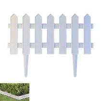 Cerca Decorativa, p/ Jardim, de Plastico, Branco, 3 Unds, 19x40cm Cada