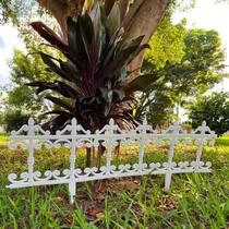 Cerca Decorativa para Jardim 90x25 de Plástico Branca