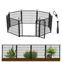 Cerca para Jardim Getlay com 8 Painéis, 5,4 m, Ferro Resistente com Portão Cerca para Jardim Getlay com 8 Painéis, 5,4 m, Ferro Resistente com Portão