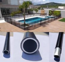 Cerca Removível Para Piscina - tubo preto com reforço - módulo 4 metros Cerca Removível Para Piscina - tubo preto com reforço - módulo 4 metros