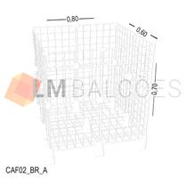 Cercadinho Aramado Branco Para Pet com Fundo - 0,80 x 0,70 x 0,60m