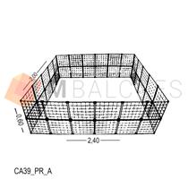 Cercadinho Aramado Preto Para Pet - 2,40 X 0,60 X 2,00m