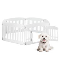 Cercadinho de plástico HealSmart de 6 painéis de 24", cercadinho dobrável e portátil para animais de estimação para uso interno e externo, cerca segura e protegida, ideal para cães pequenos e médios, branco Cercadinho de plástico HealSmart de 6 painéis de 24", cercadinho dobrável e portátil para animais de estimação para uso interno e externo, cerca segura e protegida, ideal para cães pequenos e médios, branco