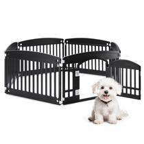 Cercadinho de plástico HealSmart de 6 painéis de 24", cercadinho dobrável e portátil para animais de estimação para uso interno e externo, cerca segura e protegida, ideal para cães pequenos e médios, preto