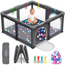 Cercadinho Dobrável para Bebê OCATO 127x127 cm com Bolinhas e Argolas Cercadinho Dobrável para Bebê OCATO 127x127 cm com Bolinhas e Argolas