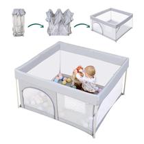 Cercadinho Dobrável Portátil Babelio para Bebês - 50x50cm Cinza