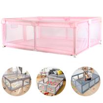 Cercadinho Infantil Cercado Chiqueirinho 180x150cm Proteção Bebê Criança Seguro Desmontável Portátil Telado Rosa Cercadinho Infantil Cercado Chiqueirinho 180x150cm Proteção Bebê Criança Seguro Desmontável Portátil Telado Rosa