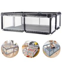 Cercadinho Infantil Cercado Chiqueirinho Proteção Bebê Criança Seguro Desmontável Portátil Telado Cinza Cercadinho Infantil Cercado Chiqueirinho Proteção Bebê Criança Seguro Desmontável Portátil Telado Cinza