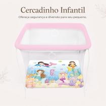 Cercadinho Infantil Dobrável Portátil com Tela de Proteção até 20kg Square