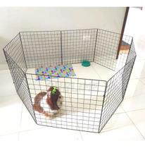 Cercadinho Móvel Pet 8 Telas 60x60 Preto + Abraçadeira