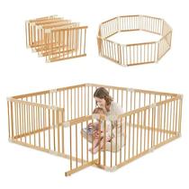 Cercadinho para bebês Smilebaby, cerca de madeira grande com portão de porta