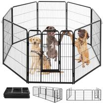 Cercadinho para cães BestPet 8 painéis de metal para interior/exterior preto Cercadinho para cães BestPet 8 painéis de metal para interior/exterior preto