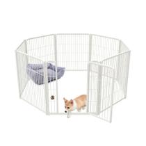Cercadinho para cães de interior FXW Homeplus 8 painéis para cachorros brancos