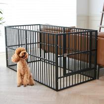 Cercadinho para cães RypetMia 80 cm de altura, pesado, com porta preta Cercadinho para cães RypetMia 80 cm de altura, pesado, com porta preta