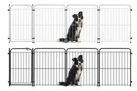 Cercado 3 Módulos Portão 83cm Utilyse Branco Preto Chiqueirinho Pets Cães Gatos Cachorros Coelhos